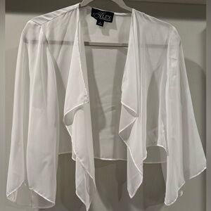 Alex Evenings Chiffon handkerchief hem Bolero lightweight coverup